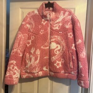 Barbie Wrangler Pink and White Fleece Jacket